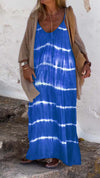 Women's Casual Tie-dye Slip Dress and Cardigan