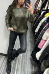 Women's Casual Round Neck Metallic Knitted Sweater