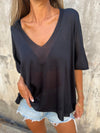 Women's V-neck Casual Knitted Top