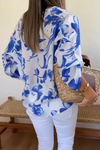 Women's stylish and comfortable blue floral print shirt