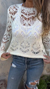 Women's Round Neck Hollow Casual Knitted Top