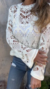 Women's Round Neck Hollow Casual Knitted Top