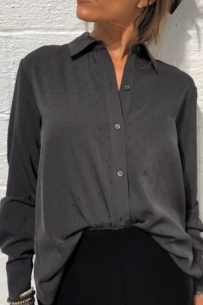 Women's Casual Solid Color Hot Diamond Shirt