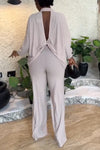 Women's Casual Single-breasted Backless Two-piece Suit