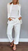 Women's Solid Color Lapel Suit Casual Set