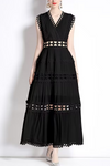 Women's Elegant Hollow Lace Patchwork Dress