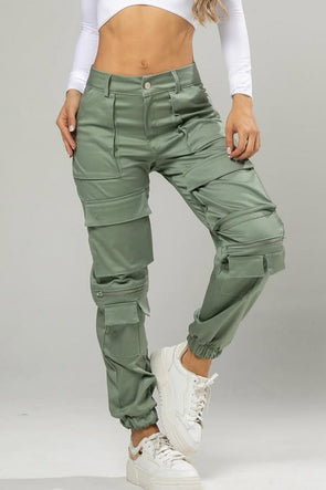 Women's Multi-Pocket Zipper Casual Work Pants