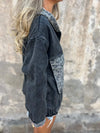 Women's Hooded Leopard Print Denim Patchwork Casual Coat