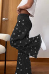 Women's Fashion Metal Circle Decorated Jeans