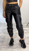 Women's Double Pocket Stylish Leather Pants