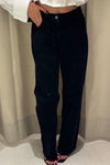 Women's Elegant High-end Diamond Denim Wide-leg Pants