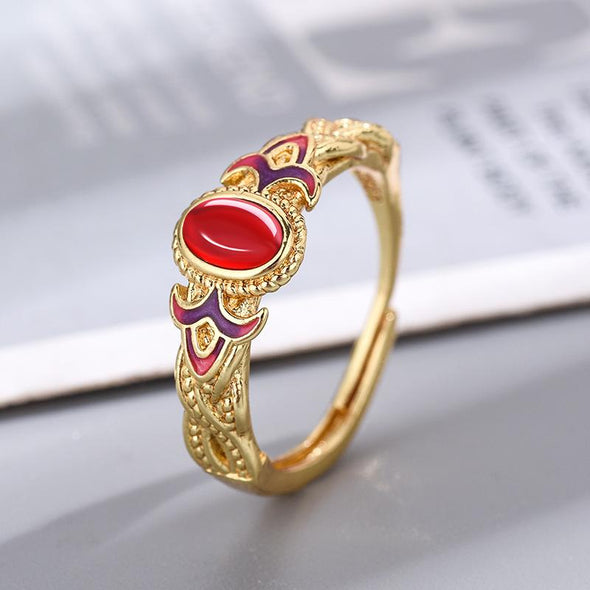 Fine Enamel Craft Women's Open Ring