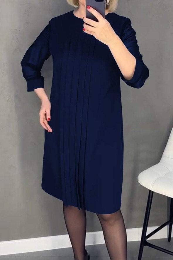 Women's Casual Solid Pleated Dress