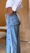 Women's Button-down Driving Denim Overalls