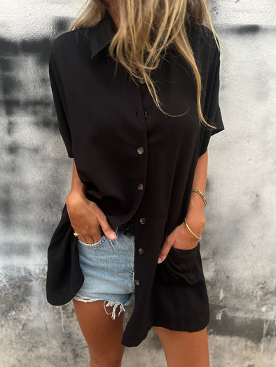 Comfortable Long Shirt In Cotton and Linen