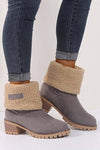 Women's thick heel high heel snow boots women's two-wear plus velvet warm mid-calf boots