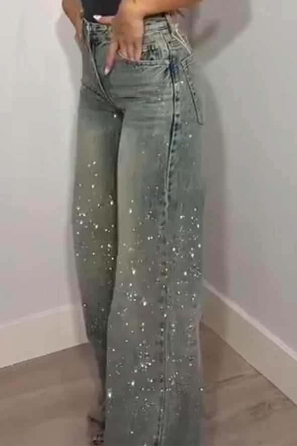 Women's Cool Rhinestone Jeans