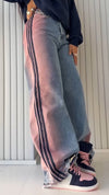 Women's Striped Print Gradient Casual Trousers