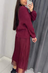 Women's Casual Round-neck Knitted Sweater + Dress Set