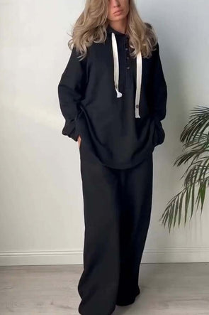 Women's Half Button Hooded Track Suit