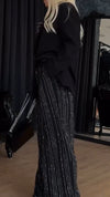 Women's Lapel Suit Jacket + Shiny Trousers Set