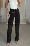 Women's Elegant And Fashionable Diamond Denim Trousers