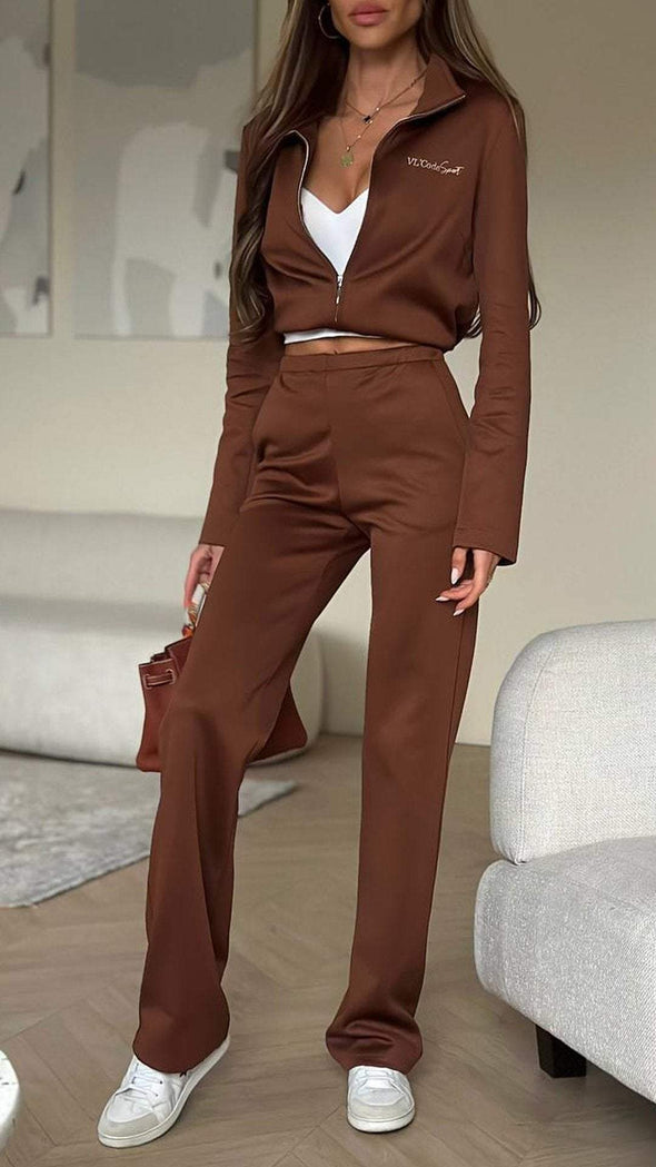 Women's Zipper Slim Fit Fashion Casual Suit