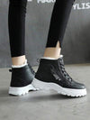 2023 Women's Lace-up Round Toe Sport With Warm Plush Snow Boots