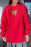 Women's Fashion Heart Hollow Sweatshirt