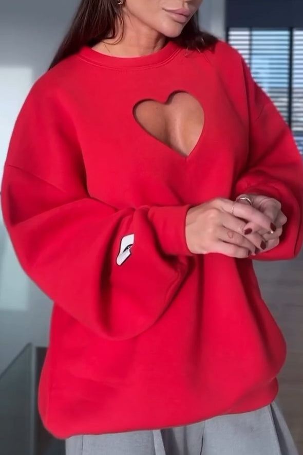 Women's Fashion Heart Hollow Sweatshirt