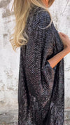 Mid-sleeve Sequined Cardigan Jacket