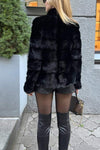 Women's Casual Lapel Solid Color Fur Coat