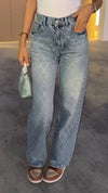 Women's Casual Mesh Rhinestone Straight Jeans