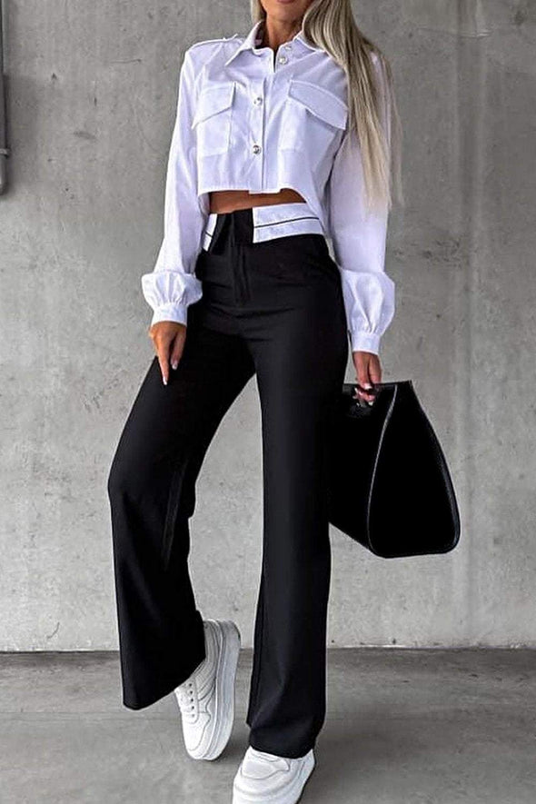 Women's Shirt Top and Pants Two-piece Set