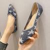 Cracked Star Pattern Flying Weave Shallow Flat Shoes