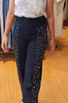 Women's Fashion Colored Diamond Decorated Jeans