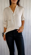 V-neck Sequin Design Top