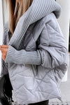 Women's Long Sleeve Hooded Patchwork Coat