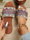 Ethnic style embroidered flat sandals