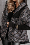 Women's Long Sleeve Hooded Patchwork Coat