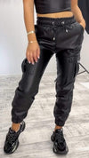 Women's Double Pocket Stylish Leather Pants