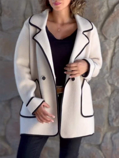 Women's Contrast Color Casual Jacket