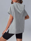 Women's Hooded Short-sleeved Half-zip Top