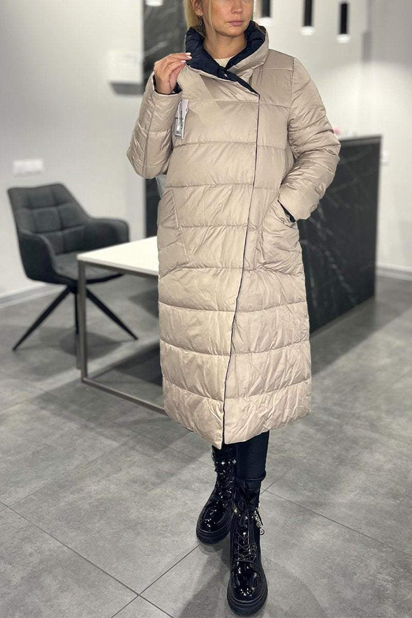 Women's Casual Lapel Double-sided Long Cotton Coat