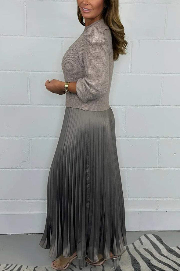 Women's solid color Jumper & Pleated Bottom Dress Fashion Trends