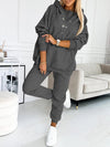 (S-5XL) Plus Size Casual Hooded Sweatshirt Sports Two-piece Suit