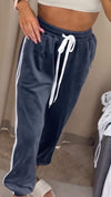 Women's Suede Striped Casual Pantsns