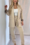 Women's Casual Lapel Loose Suit Two-piece Suit