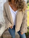 Women's Autumn V-neck Long-sleeved Casual Knitted Cardigan