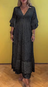 Women's V-neck Lace Trumpet Sleeve Dress